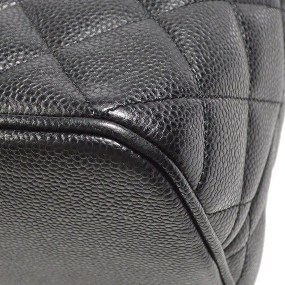 Chanel Medallion Quilted Hand Tote Bag Purse Black Caviar Skin - Picture 15 of 16